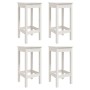Set de mesa y taburetes altos jardín 5 pzas madera pino blanco