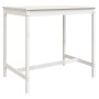 Set de mesa y taburetes altos jardín 5 pzas madera pino blanco
