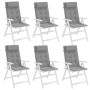 Cojines de silla con respaldo alto 6 uds tela Oxford gris