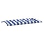 Cojines banco jardín 2 uds tela a rayas azul blanco 100x50x7 cm