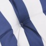 Cojines banco jardín 2 uds tela a rayas azul blanco 100x50x7 cm