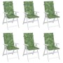 Cojines de silla de respaldo alto 6 uds tela estampado de hojas