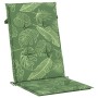 Cojines de silla de respaldo alto 6 uds tela estampado de hojas