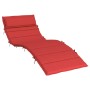 Cojín de tumbona de tela Oxford rojo 180x60x3 cm