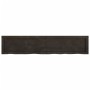 Estante pared madera roble tratada marrón oscuro 140x30x(2-6)cm
