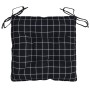 Cojines para silla 6 uds tela a cuadros negro 40x40x7 cm