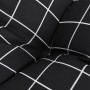 Cojines para silla 6 uds tela a cuadros negro 40x40x7 cm