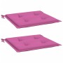 Cojines de silla de jardín 2 uds tela rosa 40x40x3 cm