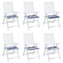 Cojines silla jardín 6 uds tela a rayas azul y blanco 50x50x3cm