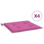 Cojines para silla de jardín 4 uds tela rosa 50x50x3 cm