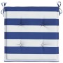 Cojines silla jardín 6 uds tela a rayas azul y blanco 40x40x3cm