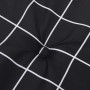 Cojín para banco jardín tela Oxford a cuadros negro 100x50x3 cm
