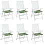 Cojines de silla 6 uds tela estampado de hojas 50x50x3 cm