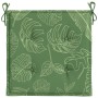Cojines de silla 6 uds tela estampado de hojas 50x50x3 cm