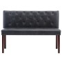 Banco de piel de ante artificial gris 120 cm