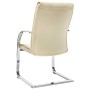 Silla de oficina voladiza de cuero sintético crema