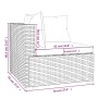 Set de muebles de jardín 3 pzas y cojines ratán sintético gris