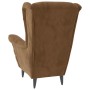Sillón de terciopelo marrón