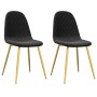 Sillas de comedor 2 unidades terciopelo negro