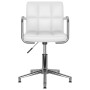 Silla de oficina giratoria de cuero sintético blanco