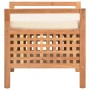 Banco de almacenamiento de madera maciza de nogal 49x48x49 cm