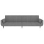 Sofá cama de 2 plazas con dos almohadas terciopelo gris claro