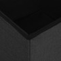 Taburete con almacenaje plegable lino sintético negro