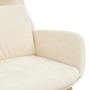Sillón de relax de terciopelo blanco crema