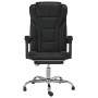 Silla de oficina reclinable cuero sintético negro