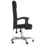 Silla de oficina reclinable cuero sintético negro