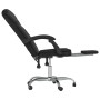 Silla de oficina reclinable cuero sintético negro