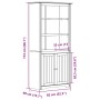 Librería BODO madera maciza de pino blanco 82x40x173 cm