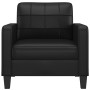 Sillón cuero sintético negro 60 cm