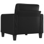 Sillón cuero sintético negro 60 cm