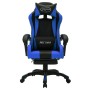 Silla gaming con luces LED RGB cuero sintético azul y negro