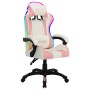 Silla gaming con luces LED RGB cuero sintético rosa y negro