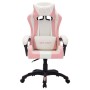 Silla gaming con luces LED RGB cuero sintético rosa y negro