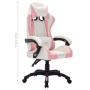 Silla gaming con luces LED RGB cuero sintético rosa y negro