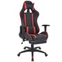 Silla de oficina racing reclinable con reposapiés rojo