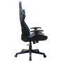 Silla de gaming de cuero sintético negro y azul