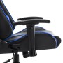 Silla de gaming de cuero sintético negro y azul