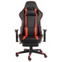 Silla gaming giratoria con reposapiés PVC rojo