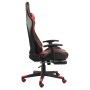 Silla gaming giratoria con reposapiés PVC rojo