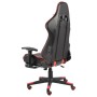 Silla gaming giratoria con reposapiés PVC rojo