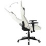 Silla de gaming de cuero sintético blanco y negro