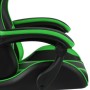 Silla gaming de cuero sintético negro y verde