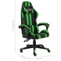 Silla gaming de cuero sintético negro y verde