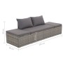Cama de jardín 195x60 cm ratán sintético gris