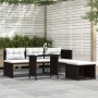 Set de muebles de jardín 4 piezas ratán sintético marrón