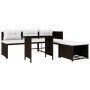 Set de muebles de jardín 4 piezas ratán sintético marrón
